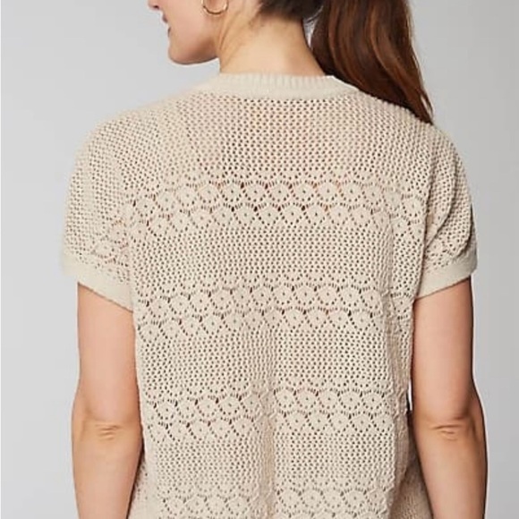 J. Jill - Pure Jill Tan Crochet Sweater - Size XL Tall - Picture 3 of 6